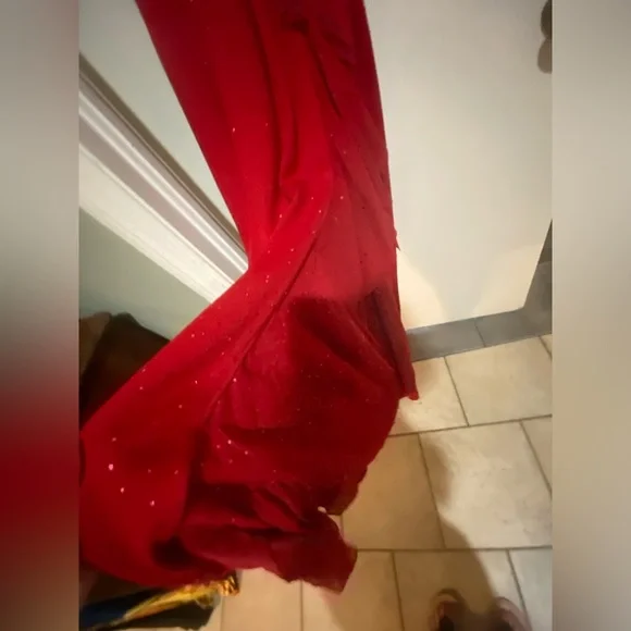 St. John Evening By Marie Gray Santana Long Dress with Paillettes and Scarf - Picture 10 of 15